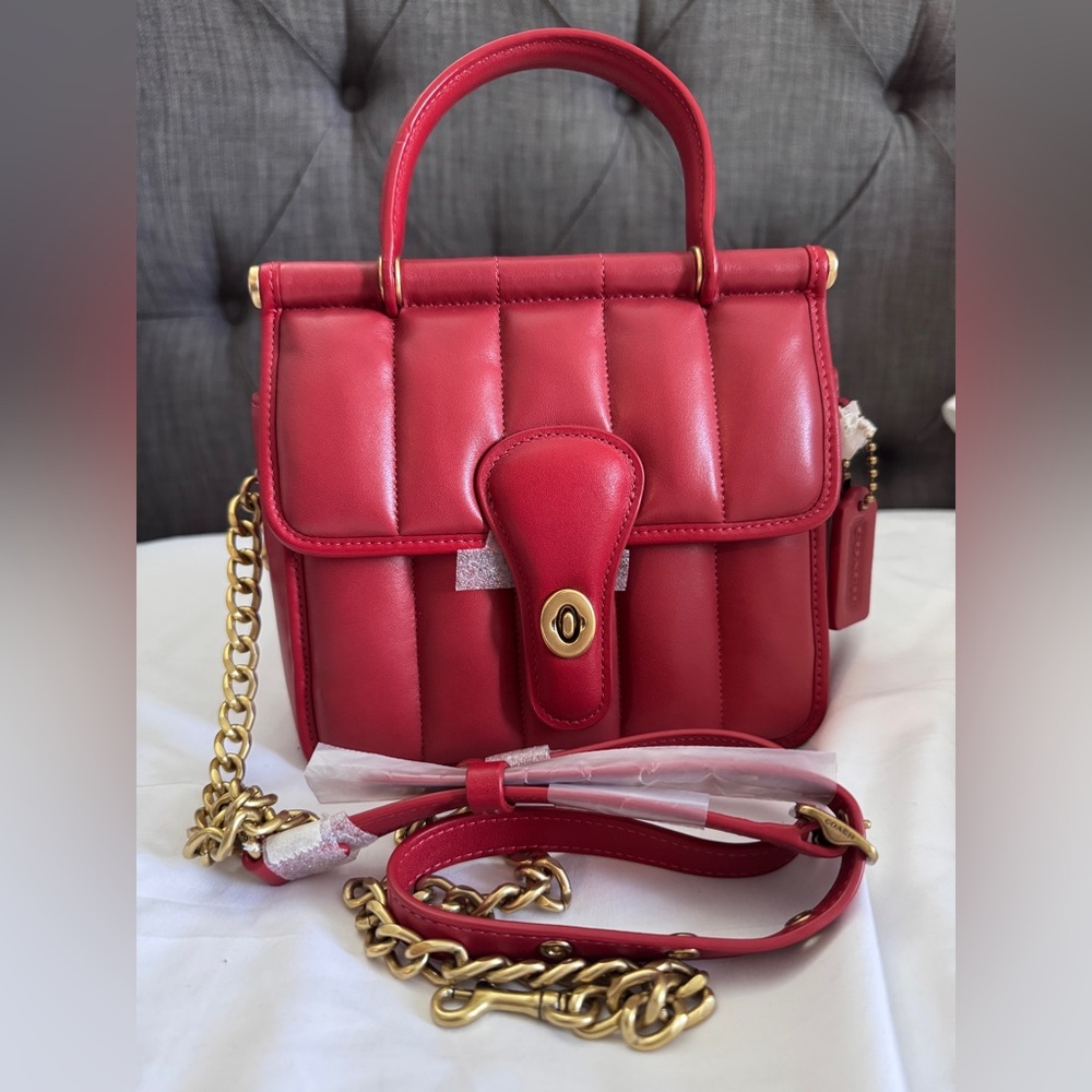 New. NWT Never used Coach Willis Top Handle 18 With Quilting - Picture 10 of 15